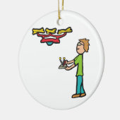 RC Drone Flying Keramisch Ornament (Links)