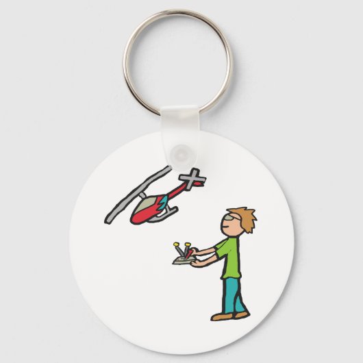 RC Helikopter Vliegen Sleutelhanger (Voorkant)