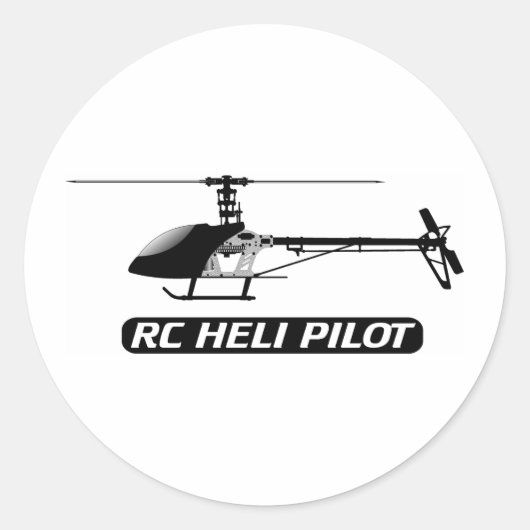 RC-helikopterpiloot Ronde Sticker (Voorkant)