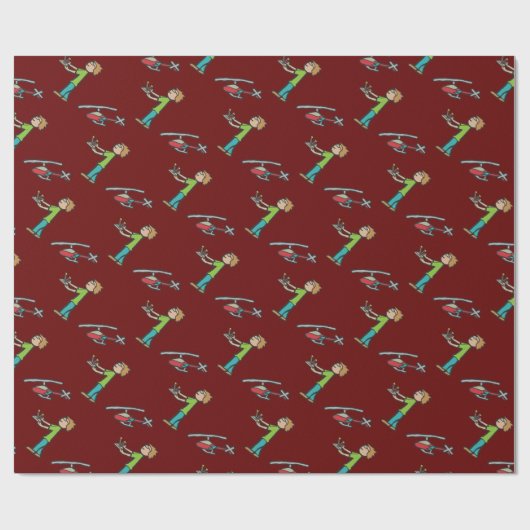 RC Model Helikopter vliegen Cadeaupapier (Vlak)