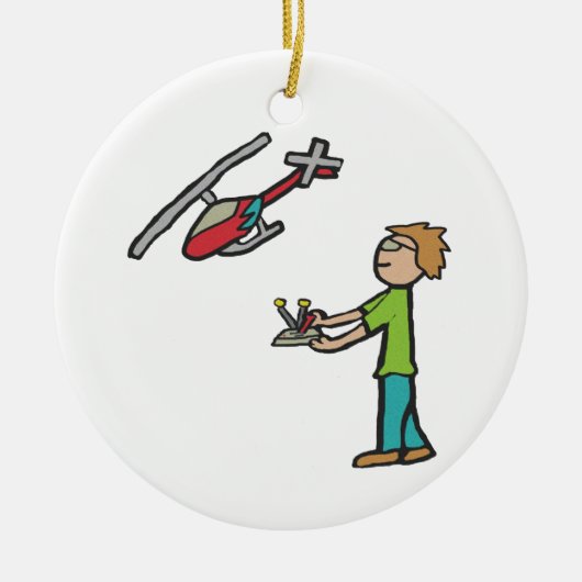 RC Model Helikopter vliegen Keramisch Ornament (Voorkant)