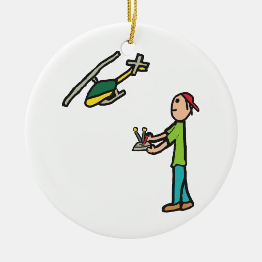 RC Model Helikopter vliegen Keramisch Ornament (Voorkant)