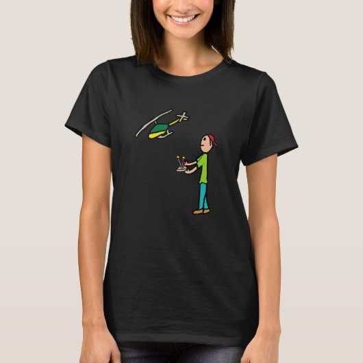 RC Model Helikopter vliegen T-shirt (Voorkant)