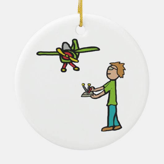 RC-modelvliegtuigvliegen Keramisch Ornament (Achterkant)