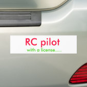RC-piloot, met een bewijs van bevoegdheid..... Bumpersticker (Op auto)