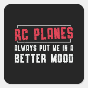 RC Plane Better Mood Vliegtuig Vliegtuig RC Vliegt Vierkante Sticker