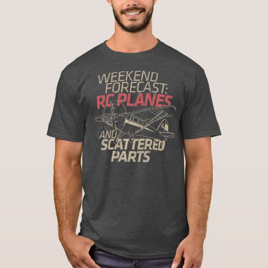 RC Plane Gift Weekend Forecast RC Pilot Model T-shirt (Voorkant)