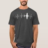 RC Plane Pilot Heartbeat Radio Controlled Pilot T-shirt (Voorkant)