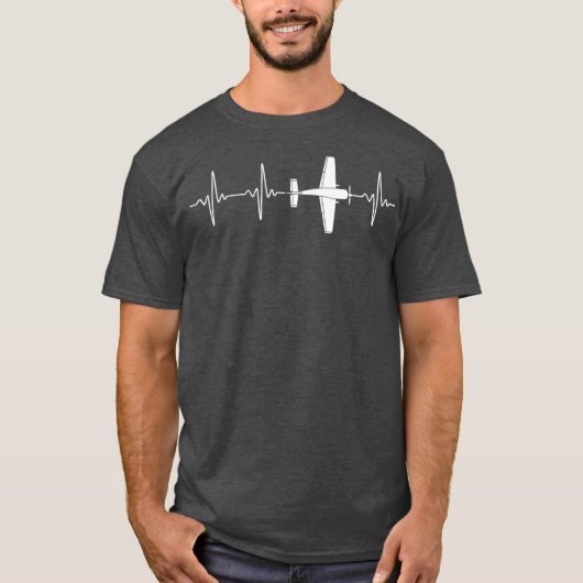 RC Plane Pilot Heartbeat Radio Controlled Pilot T-shirt (Voorkant)