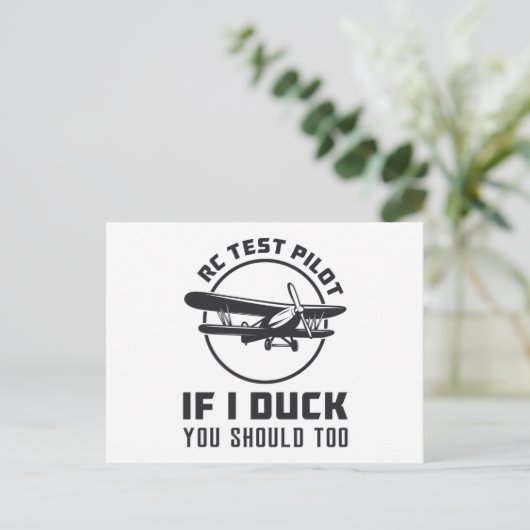 RC Test Pilot Als ik Duck moet je RC vliegtuig Briefkaart (Staand voorkant)