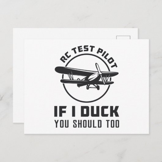 RC Test Pilot Als ik Duck moet je RC vliegtuig Briefkaart (Voorkant / Achterkant)