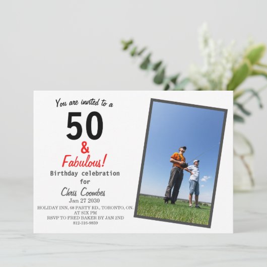 RC-vliegtuig 50 en Fabulous 50ste verjaardag Kaart (Staand voorkant)