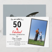 RC-vliegtuig 50 en Fabulous 50ste verjaardag Kaart (Voorkant / Achterkant)