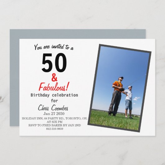 RC-vliegtuig 50 en Fabulous 50ste verjaardag Kaart (Voorkant / Achterkant)