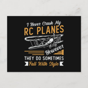 RC Vliegtuig Piloot Vliegtuig Ik Nooit Crash Mijn Briefkaart