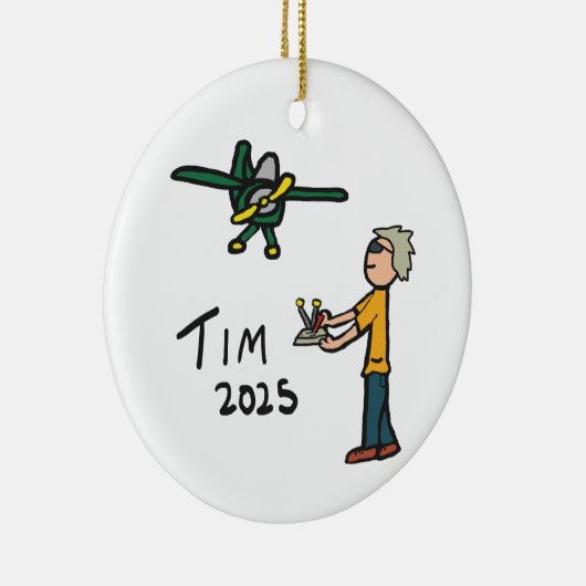 RC Vliegtuig - Tim Keramisch Ornament (Rechts)