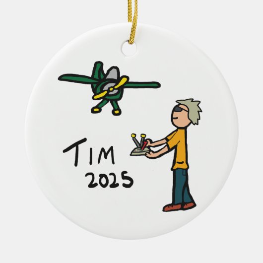 RC Vliegtuig - Tim Keramisch Ornament (Voorkant)