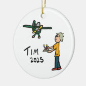 RC Vliegtuig - Tim Keramisch Ornament (Links)