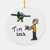 RC Vliegtuig - Tim Keramisch Ornament (Achterkant)