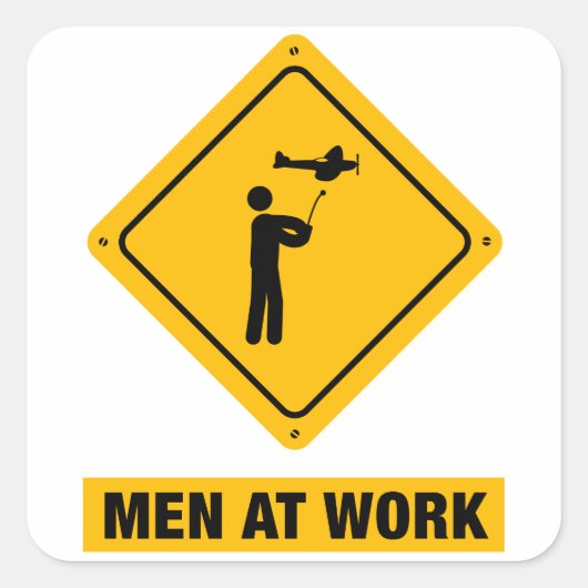 RC-vliegtuig Vierkante Sticker (Voorkant)