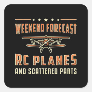 RC Vliegtuig Vliegtuig Pilot Weekend Forecast RC V Vierkante Sticker