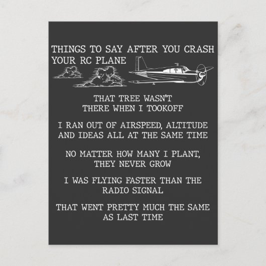 RC Vliegtuigpiloot — Hobby-vliegtuiglover Briefkaart (Voorkant)