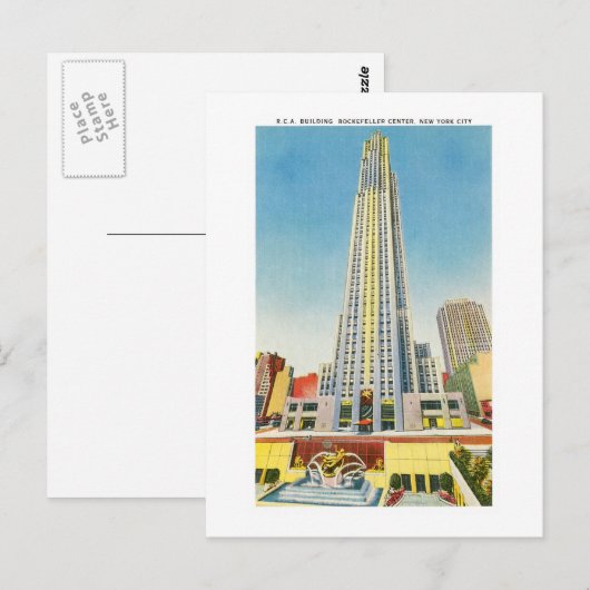 RCA Building, Rockefeller Center, New York Briefkaart (Voorkant / Achterkant)