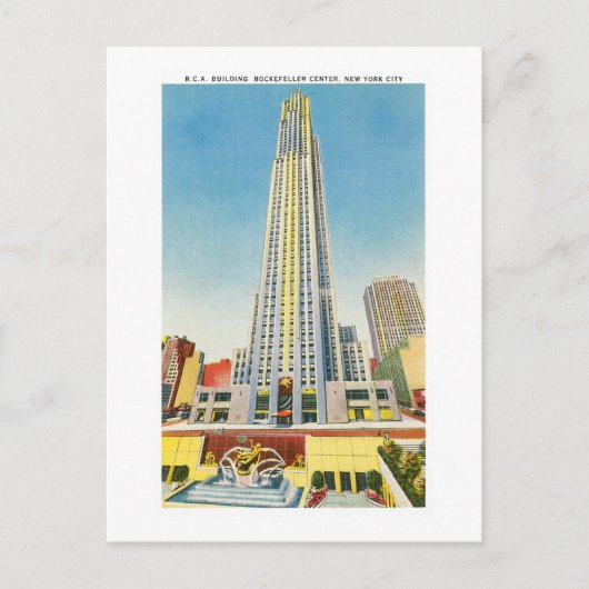 RCA Building, Rockefeller Center, New York Briefkaart (Voorkant)
