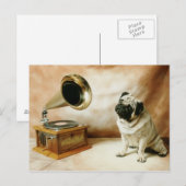 RCA Pug Dog Briefkaart (Voorkant / Achterkant)
