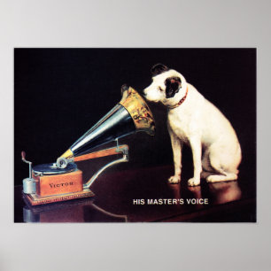 RCA Victor Zijne Masters Voice of Francis Barraud Poster