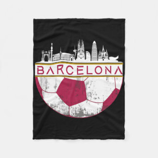 Rcelona City Skyline Soccer Sports Fans Cool  Fleece Deken