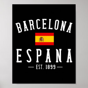 Rcelona Espana Spanje Est. Souvenir Vlag Kaart Vak Poster