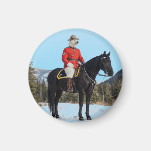RCMP Korporaal te paard met ijsbeer Magneet