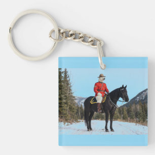 RCMP Korporaal te paard met ijsbeer Sleutelhanger