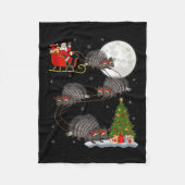 Rcune Santa Sleigh Flying Funny Magical Christmas  Fleece Deken (Voorkant)