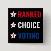 RCV politieke actieknop gekozen keuze Vierkante Button 5,1 Cm (Voorkant)