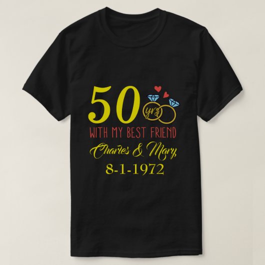 RD Aangepaste paren, 50e Jubileum T-shirt (Design voorkant)