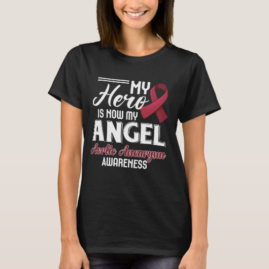 RD Aortic Aneurysm Gift Burgundy Ribbon T-shirt (Voorkant)