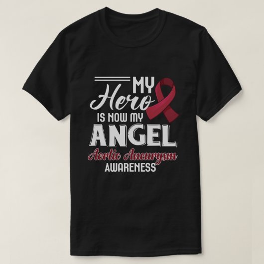 RD Aortic Aneurysm Gift Burgundy Ribbon T-shirt (Design voorkant)