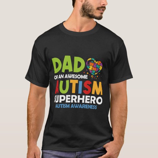 RD Autisme Papa van een Geweldige superheld van Au T-shirt (Voorkant)