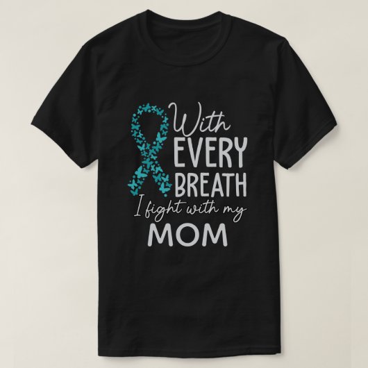 RD Cervic Cancer Shirt, ik vecht met mama T-shirt (Design voorkant)