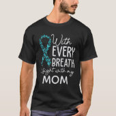 RD Cervic Cancer Shirt, ik vecht met mama T-shirt (Voorkant)