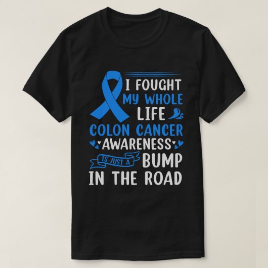 RD Colon Cancer Awareness Colorectal Blue Ribbon T-shirt (Design voorkant)