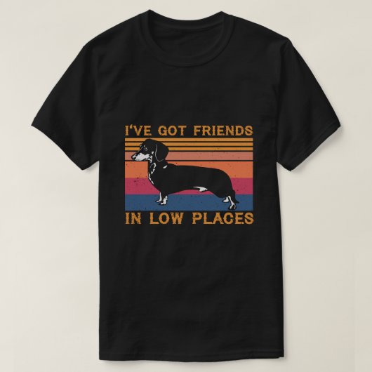 RD Dachshund ik heb vrienden in de kleine kringen  T-shirt (Design voorkant)