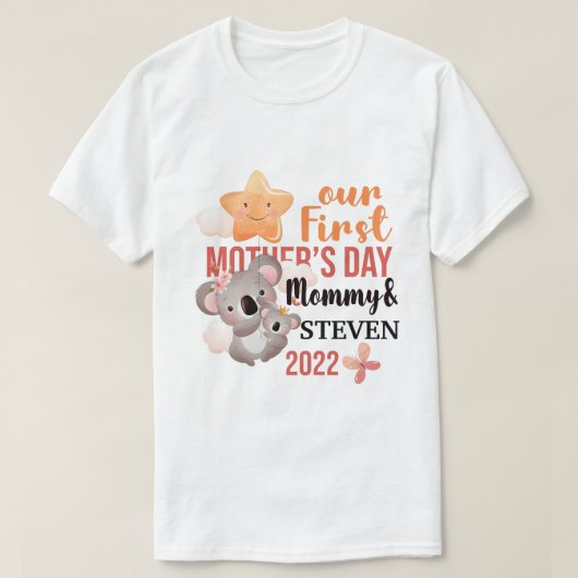 RD Eerste Moederdag op maat en Baby T-shirt (Design voorkant)
