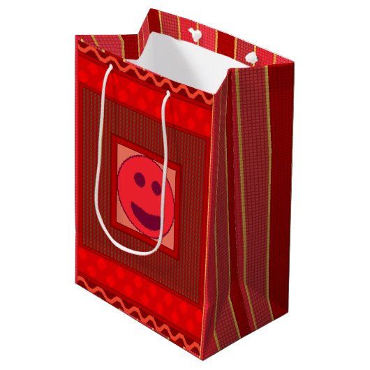 Rd&G VStripes Smile Tile Gift Bag Medium Cadeauzakje (Voorkant Gekanteld)
