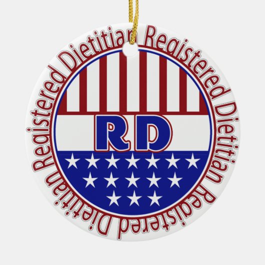 RD geregistreerd Dietitiaan PATRIOTISCH LOGO Keramisch Ornament (Voorkant)