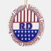 RD geregistreerd Dietitiaan PATRIOTISCH LOGO Keramisch Ornament (Links)