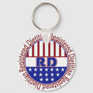 RD geregistreerd Dietitiaan PATRIOTISCH LOGO Sleutelhanger
