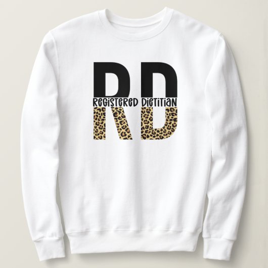 RD Geregistreerd Dietitian Cheetah Print RD Gift Trui (Design voorkant)